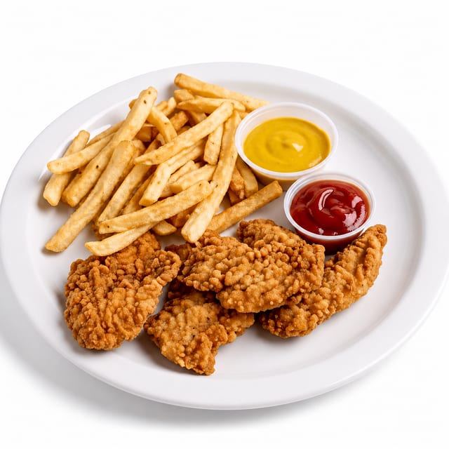 Chicken Fingers with French Fries.